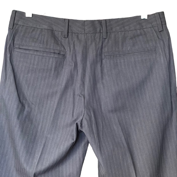 ARMANI EXCHANGE A/X Dress Pants Pinstriped Gray and Black Flat Front 33R - Picture 5 of 10